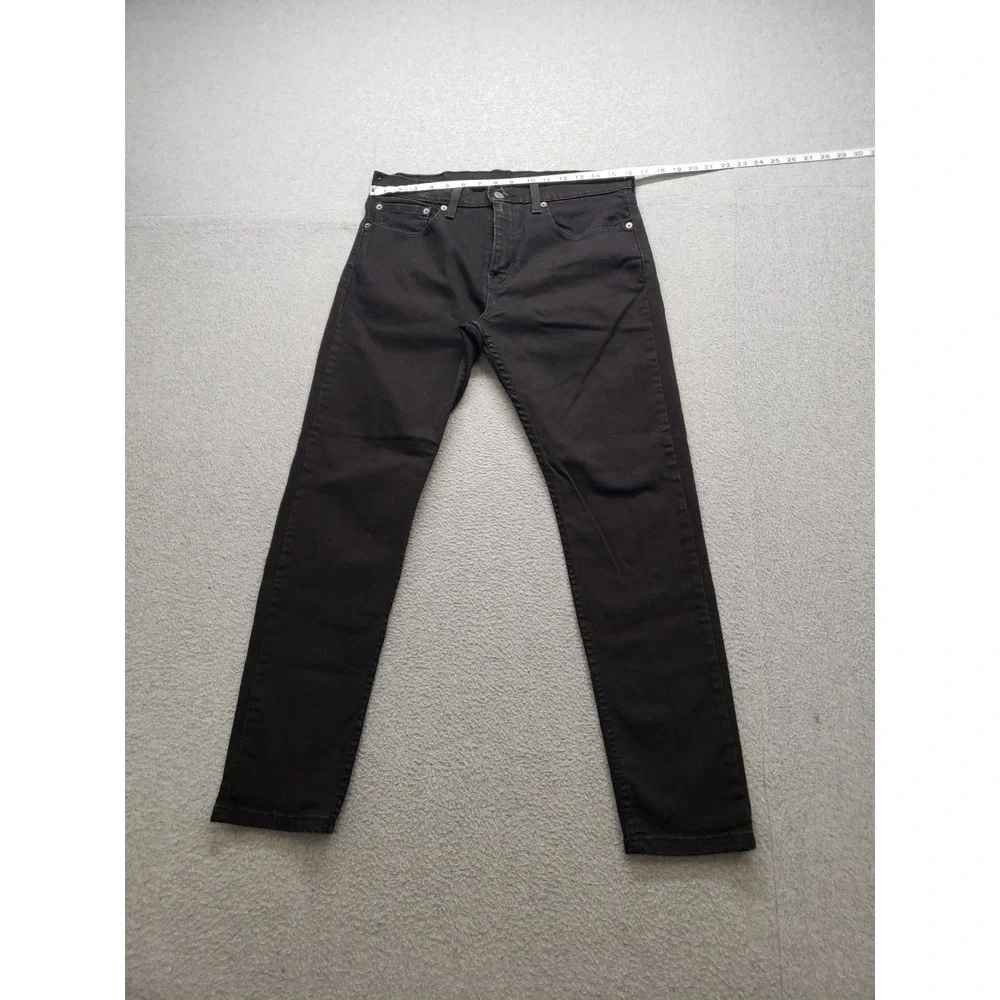 Levis Men Jean 31X30 Black Denim Slim Straight Leg Mid Rise Stretch 5 Pocket